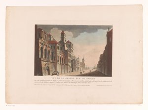 منظر لشارع في Naples Vue de la Grande Rue de Naples (العنوان على الكائن) مناظر المدينة في إيطاليا وإسبانيا ومصر (عنوان السلسلة) بواسطة جان بابتيست جنتي