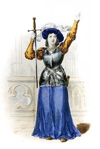 جان دارك ، رسم توضيحي من "Le Plutarque Francais" بقلم E.Mennechet بواسطة لويس ليوبولد (بعد) بويلي