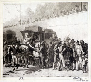 وصول الاجتهاد ، الحفر الشمسي بواسطة ليون ماروت وفقًا لرسومات Boilly (1803). بواسطة لويس ليوبولد (بعد) بويلي