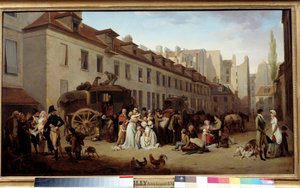 وصول الاجتهاد في فناء Messageries لوحة لويس ليوبولد بويلي (1761-1845). 1803. بواسطة لويس ليوبولد بويلي