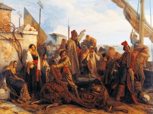 Fishermen departing on the Adriatic بواسطة لويس ليوبولد روبرت