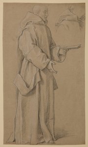 راهب قائم ودراسة الطربوش بواسطة Louis Licherie de Beuron (Attr. to)
