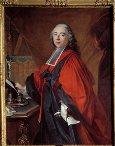 صورة لقاضي تحقيق. على مكتبه يوجد صليب وضرورة كتابة. لوحة لويس توكيه (1696-1772) بواسطة لويس توك