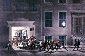 إنذار الليل ، حانة. بواسطة Currier and Ives ، نيويورك بواسطة لويس مورير