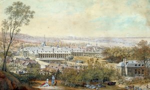 كان البيت الملكي للقديس سير (Saint Syr أو Saint-Cyr) في القرن الثامن عشر منزلاً لتعليم الفتيات النبلاء الفقيرات الذي أنشأه فرانسواز ديوبيني ، ماركيز دي مينتينون (1635-1719). ألوان مائية وغواش بواسطة لويس دي ليسبيناس (1734-1808) 18 ج