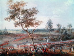 حصار يوركتاون في 19 أكتوبر 1781. التفاصيل (زيت على قماش