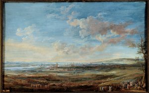 حرب الخلافة النمساوية (1741-1748): "" حصار مدينة مايستريخت (ماستريخت) من قبل ماريشو في ساكسونيا ولويندال من 16 أبريل إلى 10 مايو 1748 "" الغواش بواسطة لويس نيكولاس فان بلارينبيرغي (1716-1794)