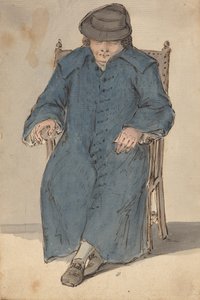 رجل نائم في معطف أزرق طويل بواسطة Louis Philippe Boitard