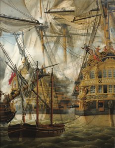 HMS Cumberland يقاتل ضد Le Lys و La Gloire ، 1827