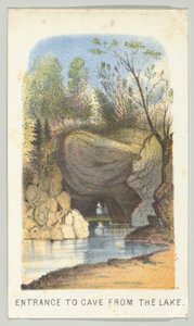 مدخل الكهف من البحيرة ، من السلسلة ، مناظر في سنترال بارك ، نيويورك ، الجزء الثاني ، 1864. بواسطة لويس برانغ
