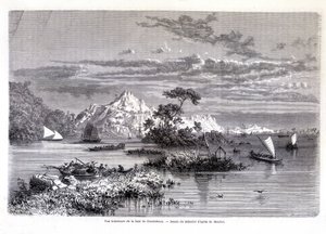 منظر داخلي لخليج شنطبون. 1874. رسم سباتيير حسب السيد موهوت. "Tour du monde"