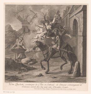 يترك دون كيشوت ، برفقة فولي ، منزله ليصبح فارسًا ضالًا قناة Don Quichotte par la Folie et embrasé de l