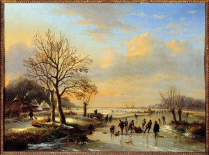 المتزلجين. لوحة للويس فيروي (1807-1877) بواسطة لويس فيروي