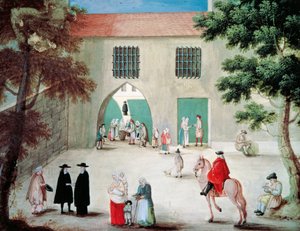 مساعدة الفقراء أمام دير بورت رويال دي تشامب ، بقلم لويز ماجديلين هورتيميلز (1688-1767) ، الغواش ، فرنسا