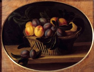 لا تزال الحياة مع Peches and Plums لوحة لويز مويلون (1610-1696) شمس القرن السابع عشر. 0،37 × 0،46 م
