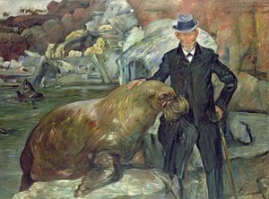 كارل Hagenbeck (1844-1913) في حديقة حيوانه ، 1911