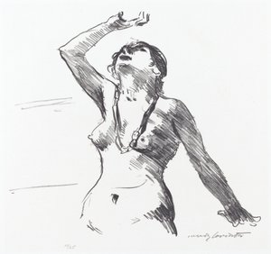 أنثى عارية تدافع عن نفسها ، 1913.