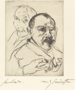 رسم تخطيطي لرأسين ذكور ، صور ذاتية ، 1915. بواسطة لوفيس كورنث