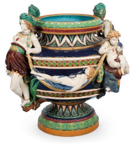 Minton Majolica Jardiniere كبير ، حوالي 1870 (سيراميك) بواسطة المحدودة مينتونس