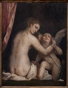 Fontanellato ، Masone Labyrinth ، مجموعة Franco Maria Ricci الفنية: "Venus blindfolding Cupid" بواسطة لوكا كامبياسو