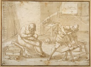 Study for the Holy Family in the carpenter