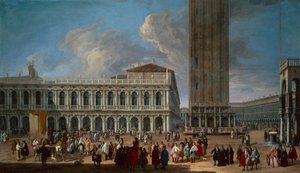Piazzetta و Piazza San Marco ، البندقية (زيت على قماش) بواسطة لوكا كارليفاريس
