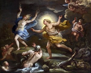 الباروك: أبولو ودافني بار جيوردانو ، لوكا (1632-1705). زيت على قماش بواسطة لوكا جيوردانو
