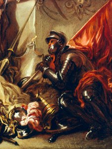 جندي يحمل لافتة ، تفاصيل من Allegory of War ، بقلم لوكا جيوردانو (1634-1705) ، زيت على قماش ، 61 × 50 سم بواسطة لوكا جيوردانو