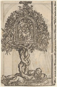 مستودع ذهبي مع شجرة جيسي ، من السلسلة الكبيرة من مستودعات Wittenberg ، 1509. بواسطة لوكاس كراناش الأكبر