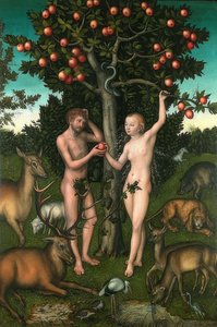آدم وحواء. 1526 بواسطة لوكاس كراناش الأكبر