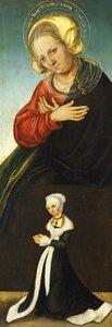سانت آن مع دوقة باربرا ساكسونيا كمتبرع ، حوالي 1514 بواسطة لوكاس كراناش الأكبر