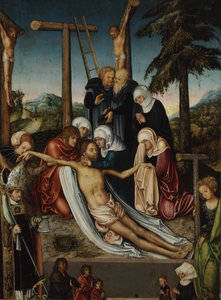 الرثاء على المسيح مع القديسين فولفجانج وهيلينا ، ج. 1525 بواسطة لوكاس كراناش الأكبر