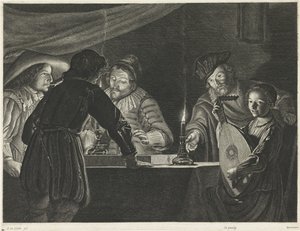 لاعبين Tric-trac بواسطة Candlelight بواسطة غير معروف