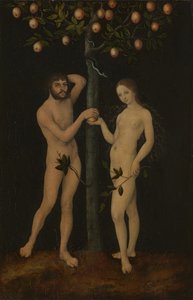 آدم وحواء بواسطة Lucas the Elder Cranach