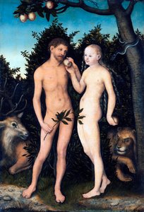 "" آدم وحواء في الجنة "" لوحة لوكاس كراناش الأكبر (1472-1553) 1531 ستاتليش موسين ، برلين ألمانيا © DeAgostini / Leemage