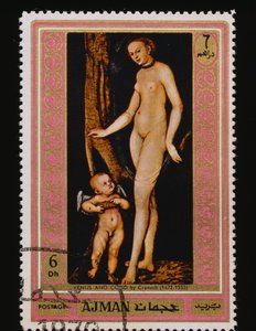 Postage stamp Famous paintings (Nudes) series