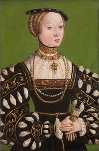 اليزابيث النمسا (1526-1545) ، حوالي 1551 (زيت على النحاس) بواسطة لوكاس الأصغر (مدرسة) كرانش