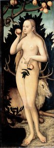 لوحة "حواء" للوكاس كرانش الثاني الأصغر (1515-1586) بعد 1537 خافت 171 × 63 سم مجموعات فنون ولاية دريسدن الألمانية