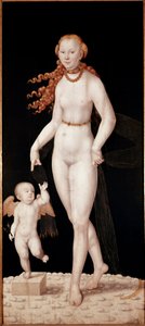 رسم فينوس وكوبيد للوكاس كرانش الشاب (1515-1586) 1540 تقريبًا. خافت. 196 × 89 سم ميونيخ ، Alte Pinakothek