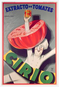 إعلان ملصق "Cirio" الطماطم المعلبة (لون ليثو) بواسطة لوتشيانو أشيل موزان