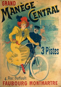 Grand Manege Central, advertising poster for cycle track depicting woman on bicycle بواسطة لوسيان بايلاك
