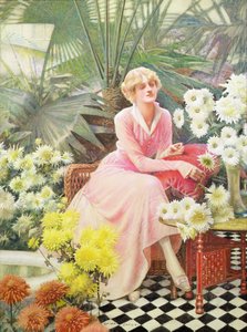 في المعهد الموسيقي ، حوالي عام 1920 (ألوان مائية على ورق)