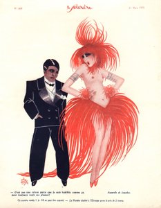 رسم إيضاحي من Le Sourire ، آذار (مارس) 1929 (حجر ملون) بواسطة لوسيان جاكيلو