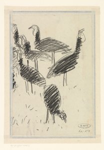 ستة طيور بواسطة Lucien Pissarro