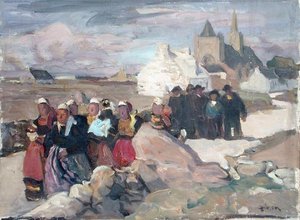 رجال ونساء بريتون ، حوالي 1909 (زيت على قماش)