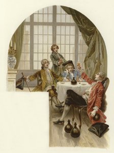 رسم توضيحي لمدرسة فضيحة (chromolitho) بواسطة لوسيوس روسي