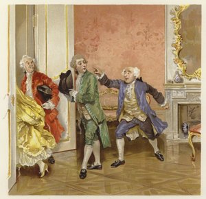 رسم توضيحي لمدرسة فضيحة (chromolitho) بواسطة لوسيوس روسي