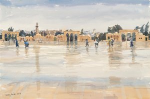 الرياح والأمطار على جبل الهيكل ، القدس ، 2019 (ث - ج على ورق) بواسطة لوسي ويليس