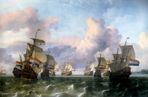 الجناح الهولندي لشركة الهند. اللوحة بواسطة Ludolf Backhuysen (1631-1708) Ec. هول. بواسطة لودولف الأول باكهويسن