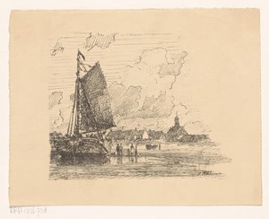 Bomschuit على شاطئ Noordwijk aan Zee بواسطة لودولف بيركيمير (توقيع الفنان)